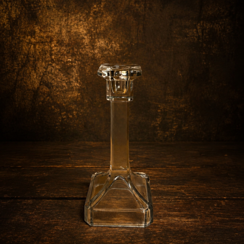 Antique Clear Glass Candle Stand
