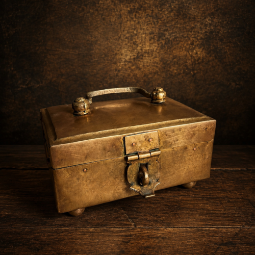 Vintage brass mini sandook