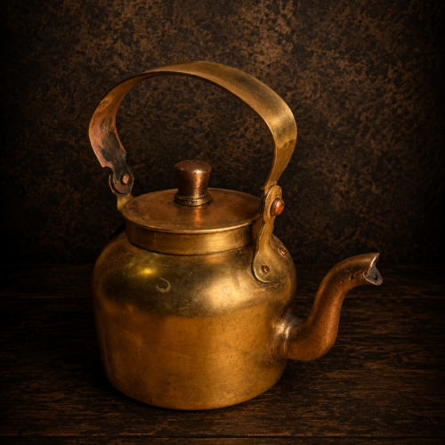Vintage brass tea kettle