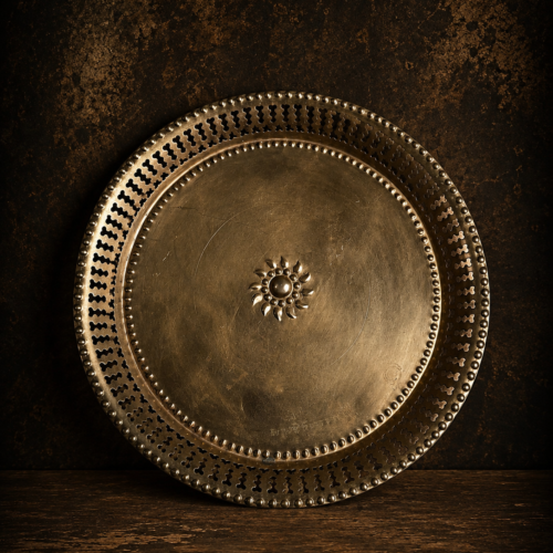 Vintage brass beautiful jaali cutting plate