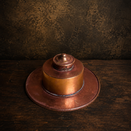 Vintage brass ink pot