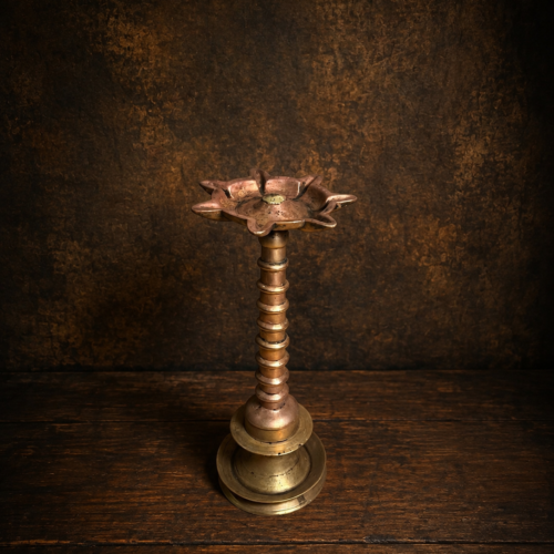 Antique brass solid weight diya