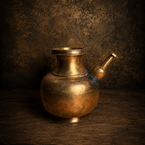 Vintage brass holly water pot (ramjhara)