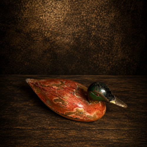 Very Old Antique Brass Duck Figurine with Hand Colour Work