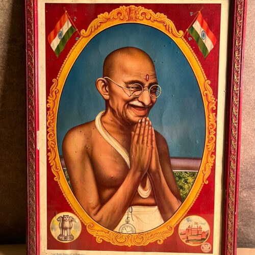 Vintage Mahatma Gandhiji Portrait Print – Har Narayan & Sons, Bombay | Historic Indian Print