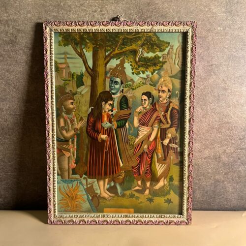Vintage Bharat Milap Ramayana Devotional Print – B. & C. England
