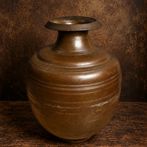 Very Old Solid Brass Heavy Pot – Handcrafted Antique Indian Vessel