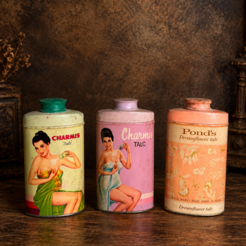 Vintage Charmis & Pond’s Talcum Powder Tins – Set of 3