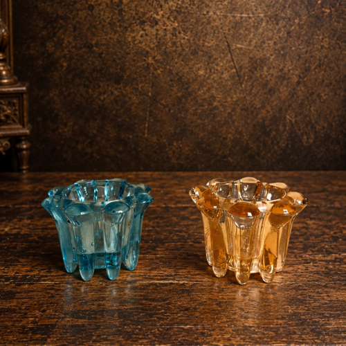 Vintage Colored Art Glass Decorative Bowls – Set of 2