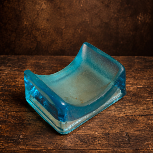 Vintage Blue Glass Razor Blade Sharpener – Antique Shaving Accessory