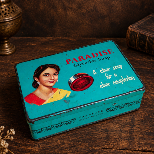 Vintage Paradise Glycerine Soap Advertising Tin Box