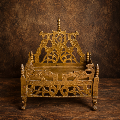 Vintage brass singhasan