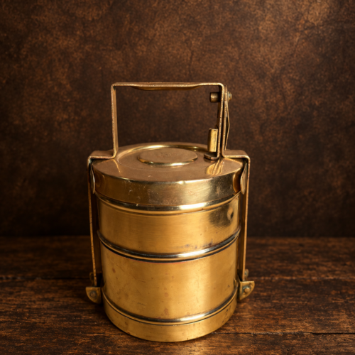 Vintage brass beautiful 2 tier tiffin box