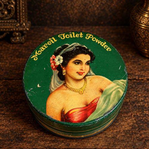 Vintage Marceil Toilet Powder Advertising Tin Box – Made in India