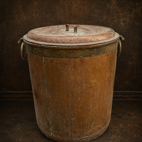 Antique copper large size tank with lid