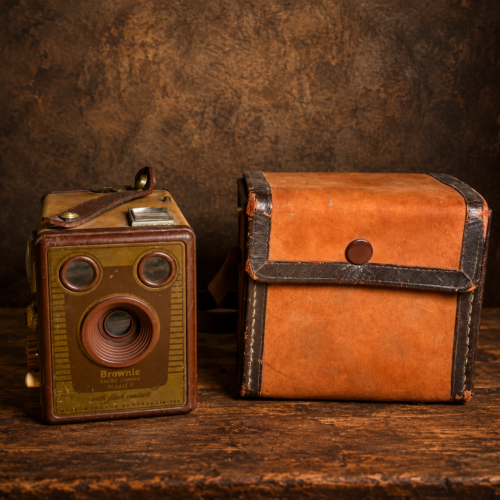 Vintage Kodak Brownie Six-20 Camera Model F with Original Carry Case – Made in England