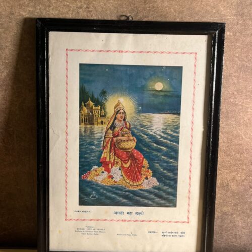Vintage “Asli Maha Lakshmi” Devotional Print – Murari Fine Art Works, Delhi