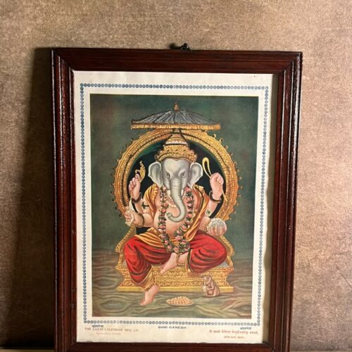 Vintage “Shri Ganesh” Devotional Calendar Print – The Laxmi Calendar Mfg. Co., Delhi