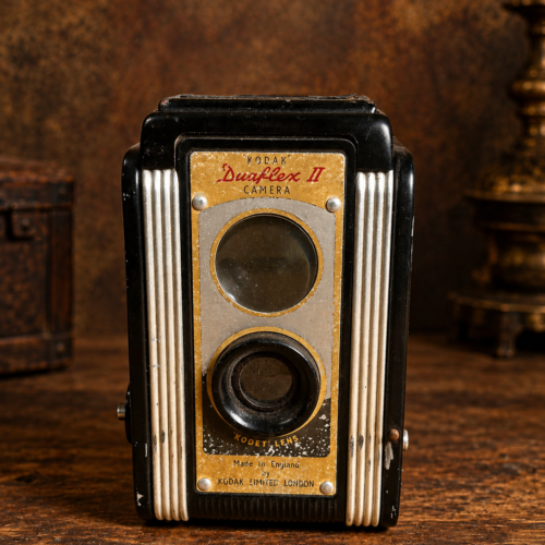 Vintage Kodak Duaflex II Twin-Lens Reflex Camera – Made in England | Kodet Lens with Original-Style Brown Carrying Case