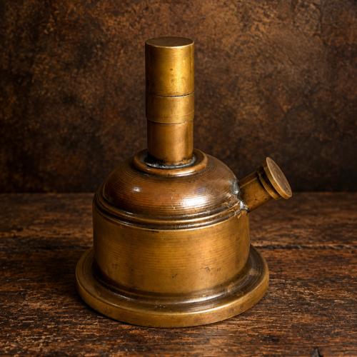 Antique Brass Alcohol Spirit Burner Lamp with Removable Cap – Vintage Laboratory Heating Lamp