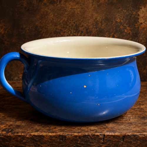 Vintage Crown Ducal Ware England Blue & White Ceramic Chamber Pot – British Collectible