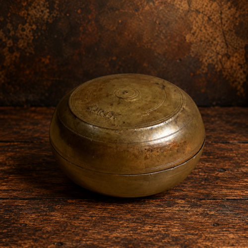 Vintage brass round small size box