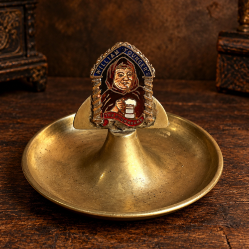 Vintage William Younger's Scotch Ale Advertising Brass Ashtray – Enamel Brewery Collectible