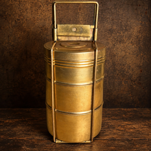 Vintage brass beautiful 3 tier tiffin box