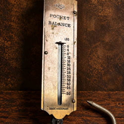 Vintage German Pocket Balance 50 LBS – Original Made in Germany Hanging Spring Weighing Scale