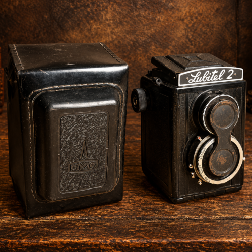 Vintage Lubitel 2 Twin-Lens Reflex Film Camera – Made in USSR | Soviet LOMO Camera with Carrying Case