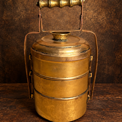 Vintage brass 3 tier tiffin