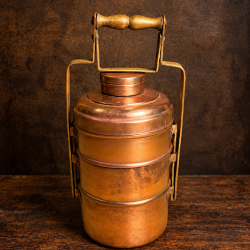 Vintage brass 3 tier tiffin box