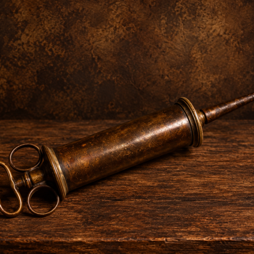 Vintage Brass Hand-Operated Syringe Pump – Long Nozzle Heritage Collectible