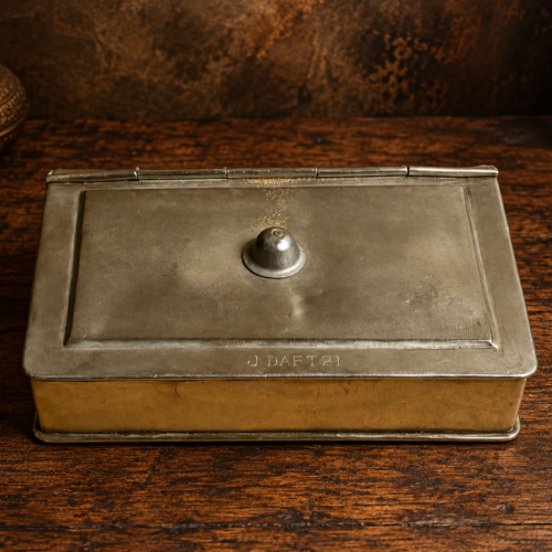 Vintage brass german silver paan box